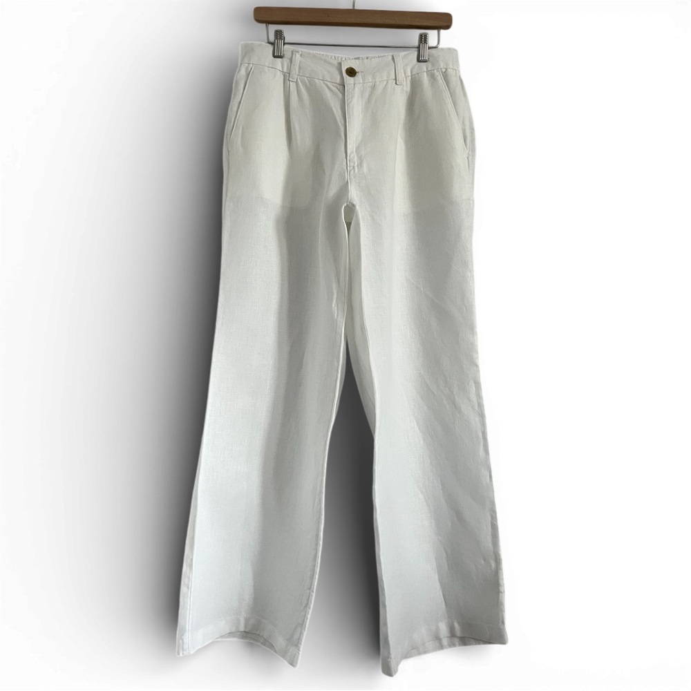 Lands' End Women's White Boot Cut Pants